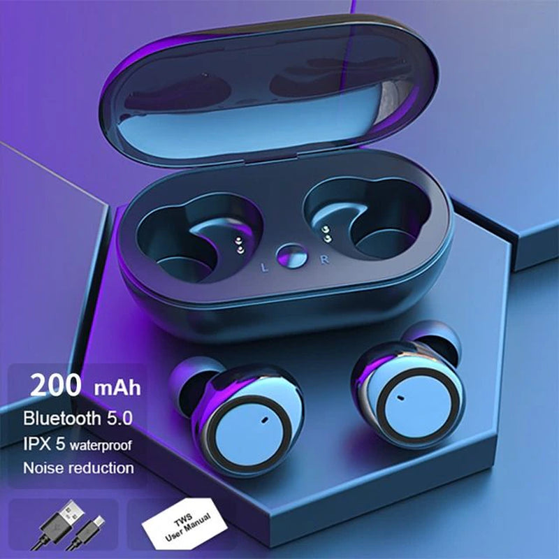 Y50 Bluetooth Earphones Tws in Ear Bluetooth 50 Running Sports Stereo Buttons with Microphone Wireless Headphones