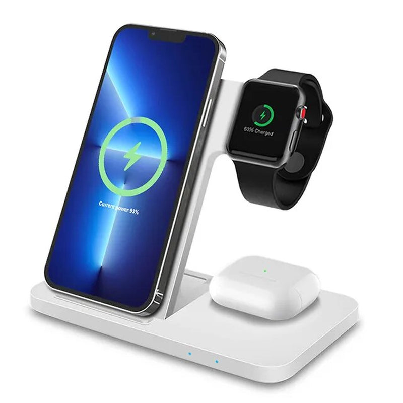3 in 1 15W Fast Wireless Charger Charging Dock Station for Iphone 15 14 13 12 11 Pro MAX XR X 8 Apple Watch 8 7 6 SE Airpods Pro