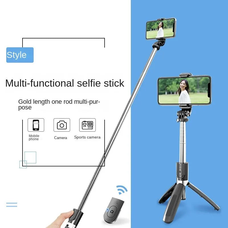 -L02Wireless Bluetooth Selfie Stick with Mini Tripod Foldable Selfie Rod with Remote Control for Phone Action Camera Iphone