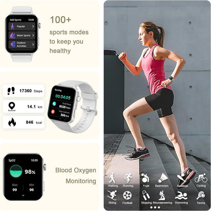 IOWODO Smart Watch Fitness Tracker Heart Rate Monitor Women Men Sport Watches