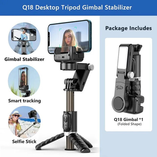 360 Rotation following Shooting Mode Gimbal Stabilizer Selfie Stick Tripod Gimbal for Iphone Phone Smartphone Live Photography