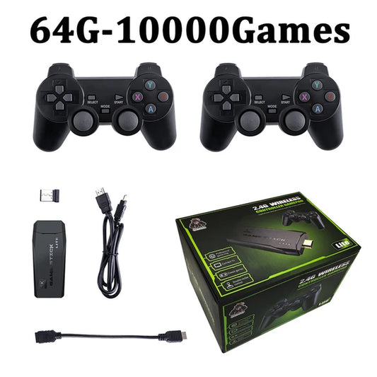 Video Game Stick Lite 4K Video Game M8 Console 64GB Double Wireless Controller for 10000 Retro Games Kid Xmas Gift