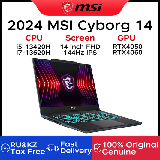 2024  Cyborg 14 Gaming Laptop 14 Inch FHD 144Hz IPS Screen Notebook I5-13420H 16GB 512GB SSD RTX4050 Netbook Laptop Computer