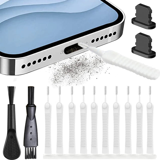 Metal anti Dust Plug Cleaner for Iphone Ipad Airpods Phone Charging Lighting Port Speaker Receiver Cleaning Brush Kit for Ios