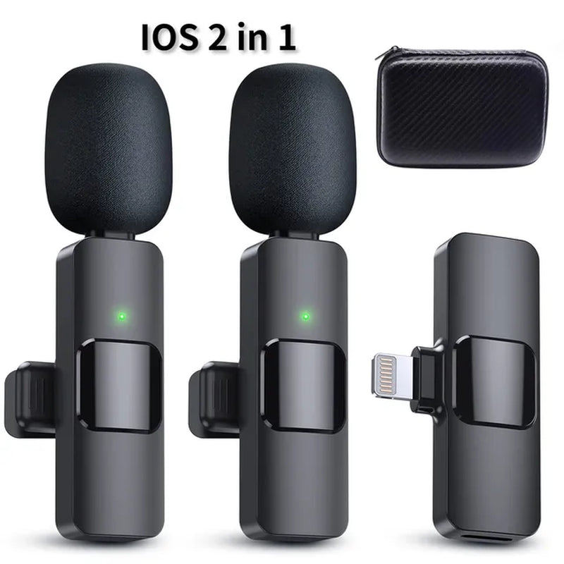 JOCEEY K9 Lavalier Wireless Microphone,Wireless Microphone,Live Microphone for IOS and Type-C Phone Microphone for Recordin
